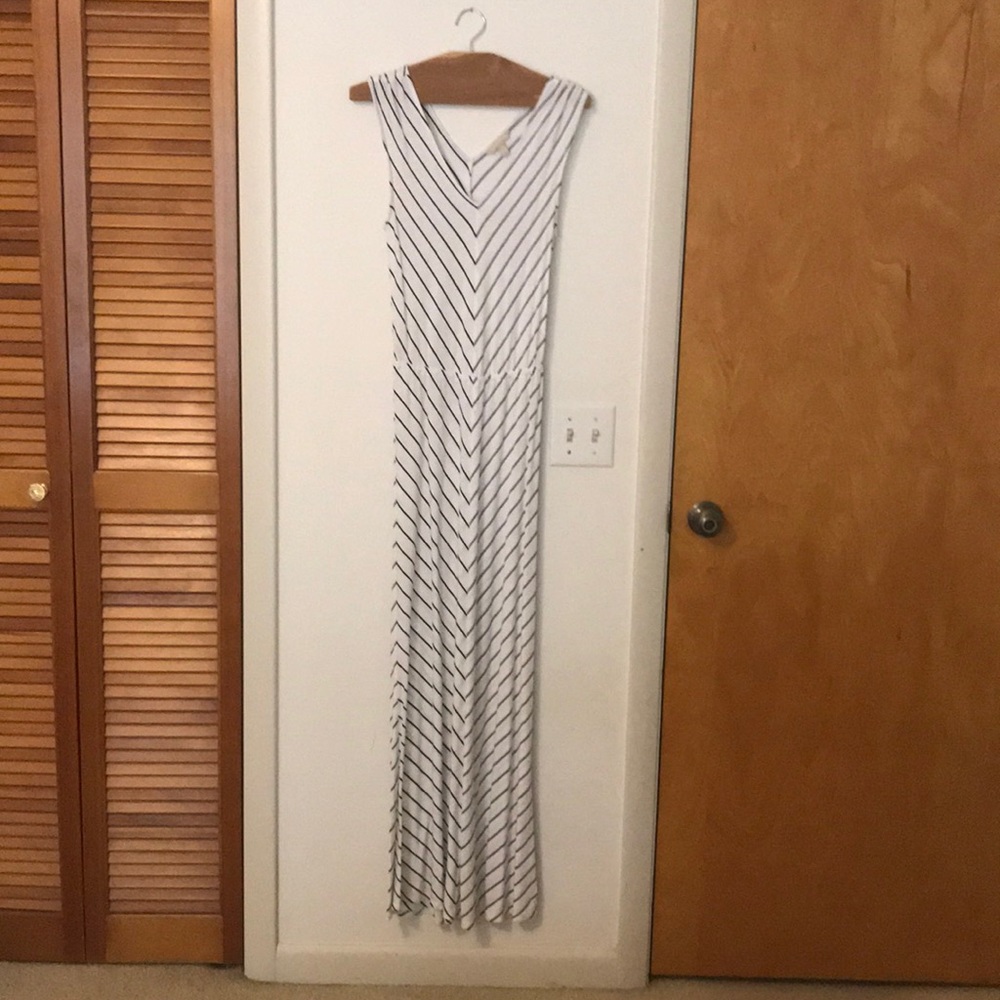 White/black stripes BANANA REPUBLIC maxi dress XS